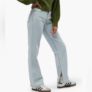 NWT WeWoreWhat Mom Slit Straight Leg Jeans